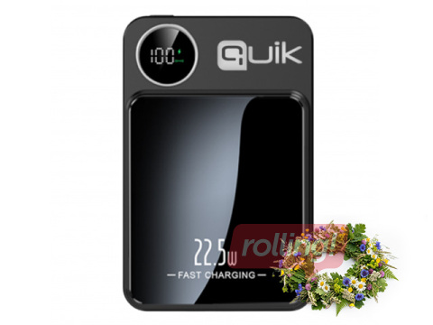 Magnētiskais mobilais lādētājs Quik QP-810 10000mAh, melns + Līgo dāvana!