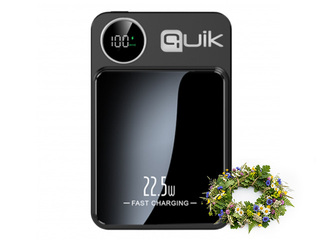 Magnētiskais mobilais lādētājs Quik QP-810 10000mAh, melns + Līgo dāvana!