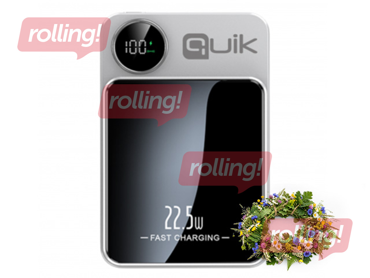Magnētiskais mobilais lādētājs Quik QP-810 10000mAh, balts + Līgo dāvana!