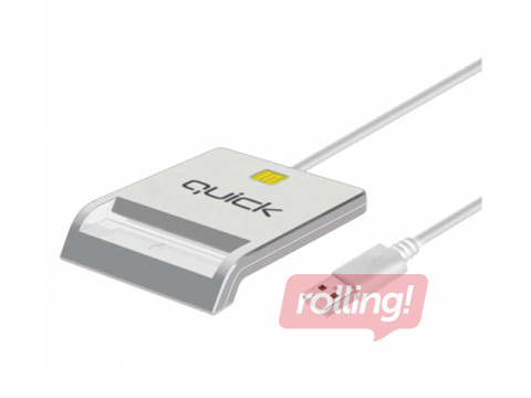 Viedkaršu lasītājs Quick QR-511 Smart ID Karšu lasītājs USB-A Male, balts
