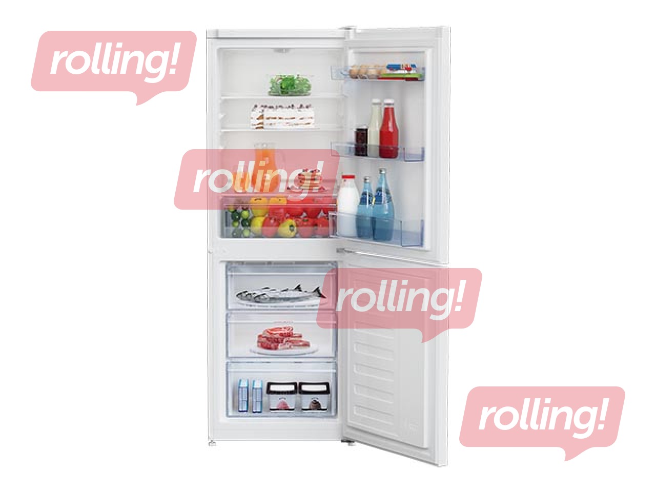 Ledusskapis Beko ar saldētavu apakšā, 153 cm, balts