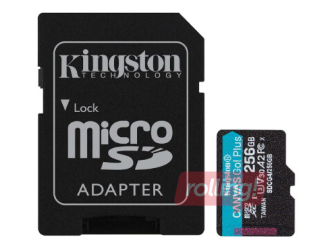 KINGSTON 256GB microSDXC Canvas Go Plus Gen4 200MB/s A2 U3 V30 Card + Adapter