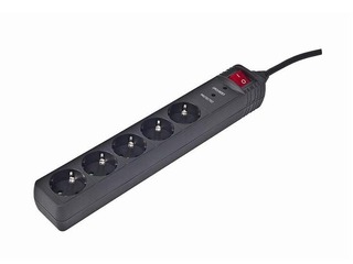 Extension cord Gembird 5 way, 4.5 m with indicator, black