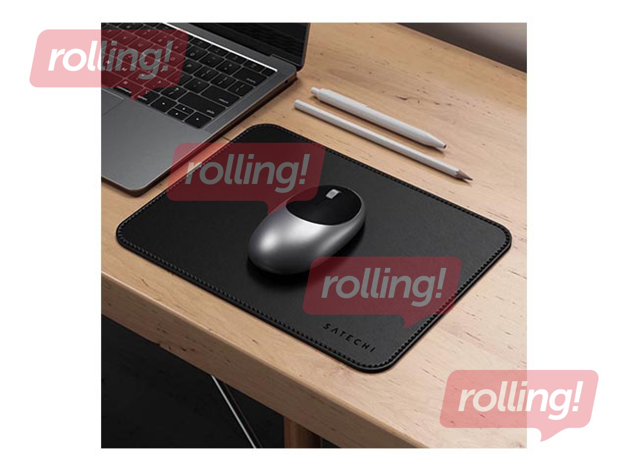 Peles paliktnis Satechi Eco-Leather Mousepad, melns