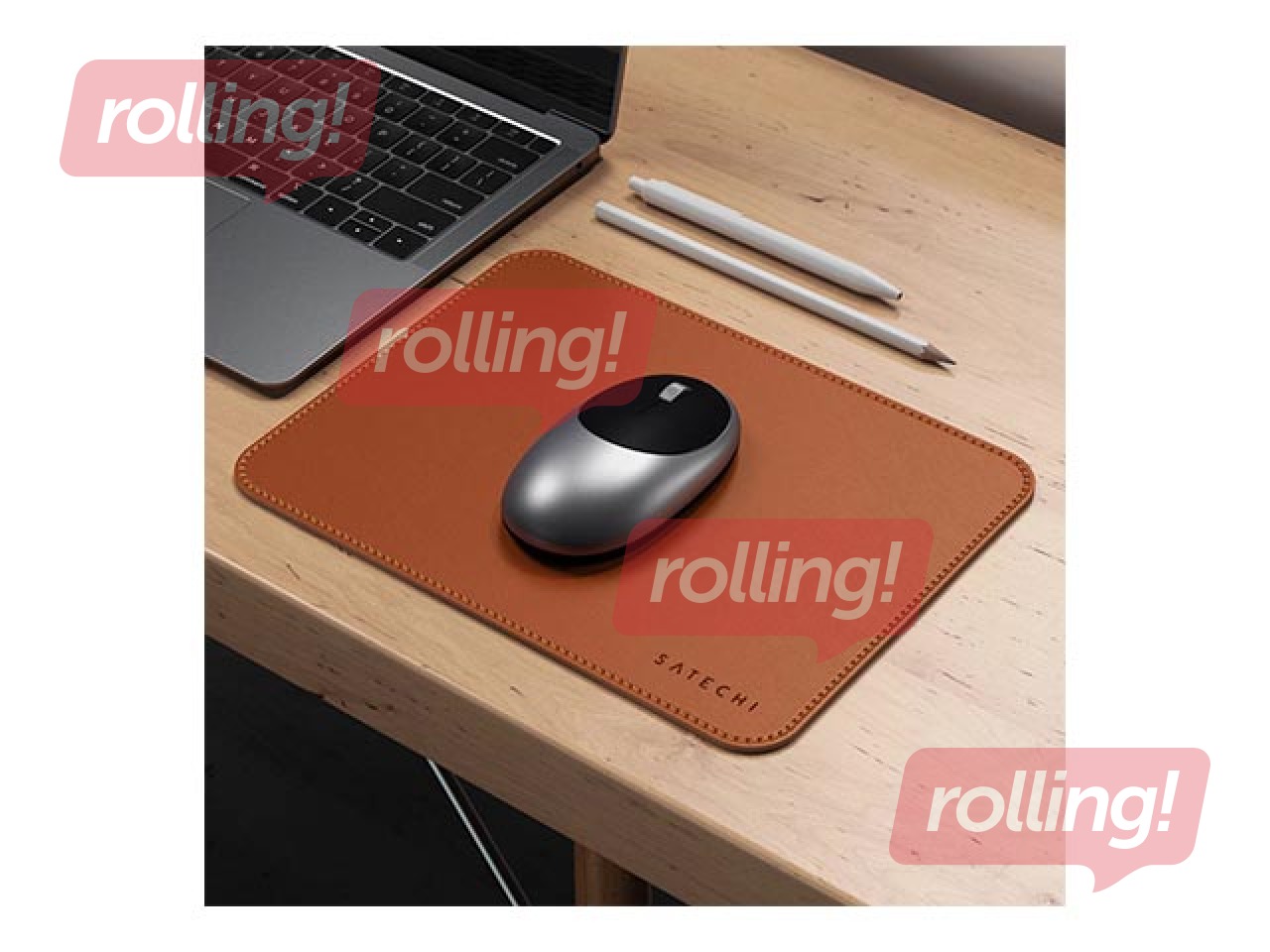 Peles paliktnis Satechi Eco-Leather Mousepad, Brūns