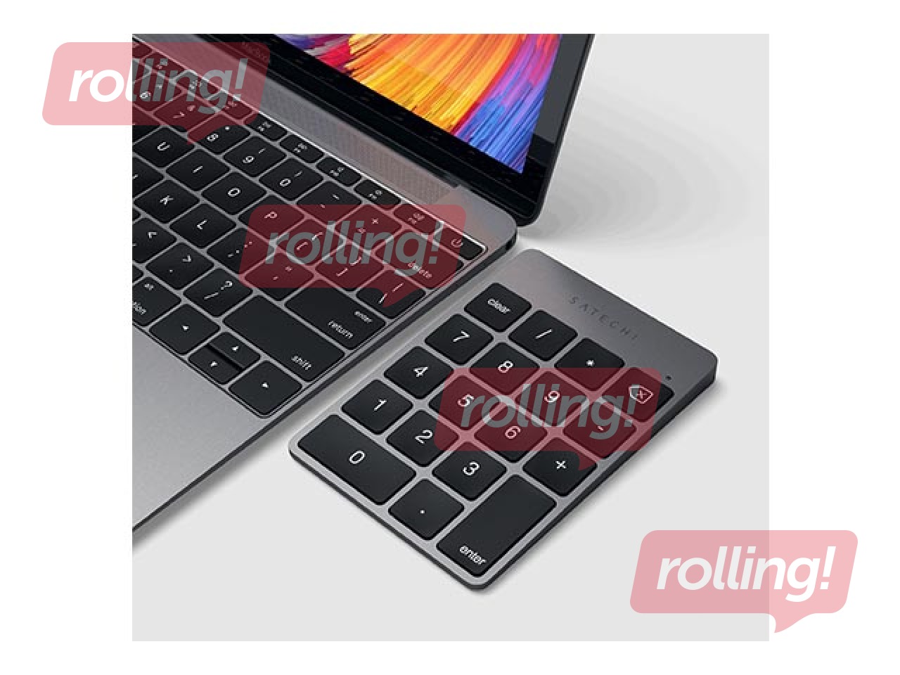 Alumīnija bezvadu ciparu tastatūra Satechi, pelēka