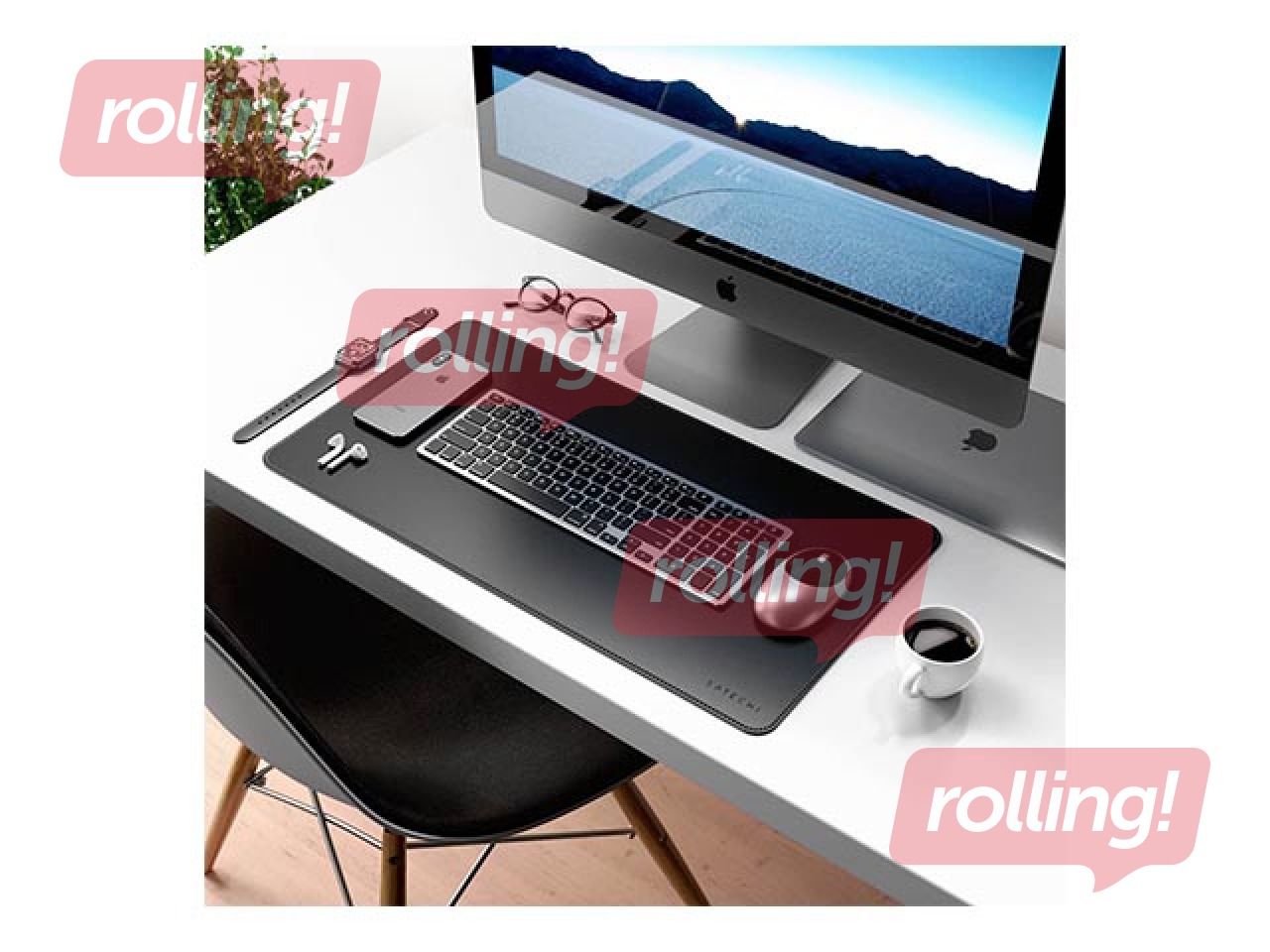 Galda paliktnis Satechi Eco-Leather Desk Mat, Melns