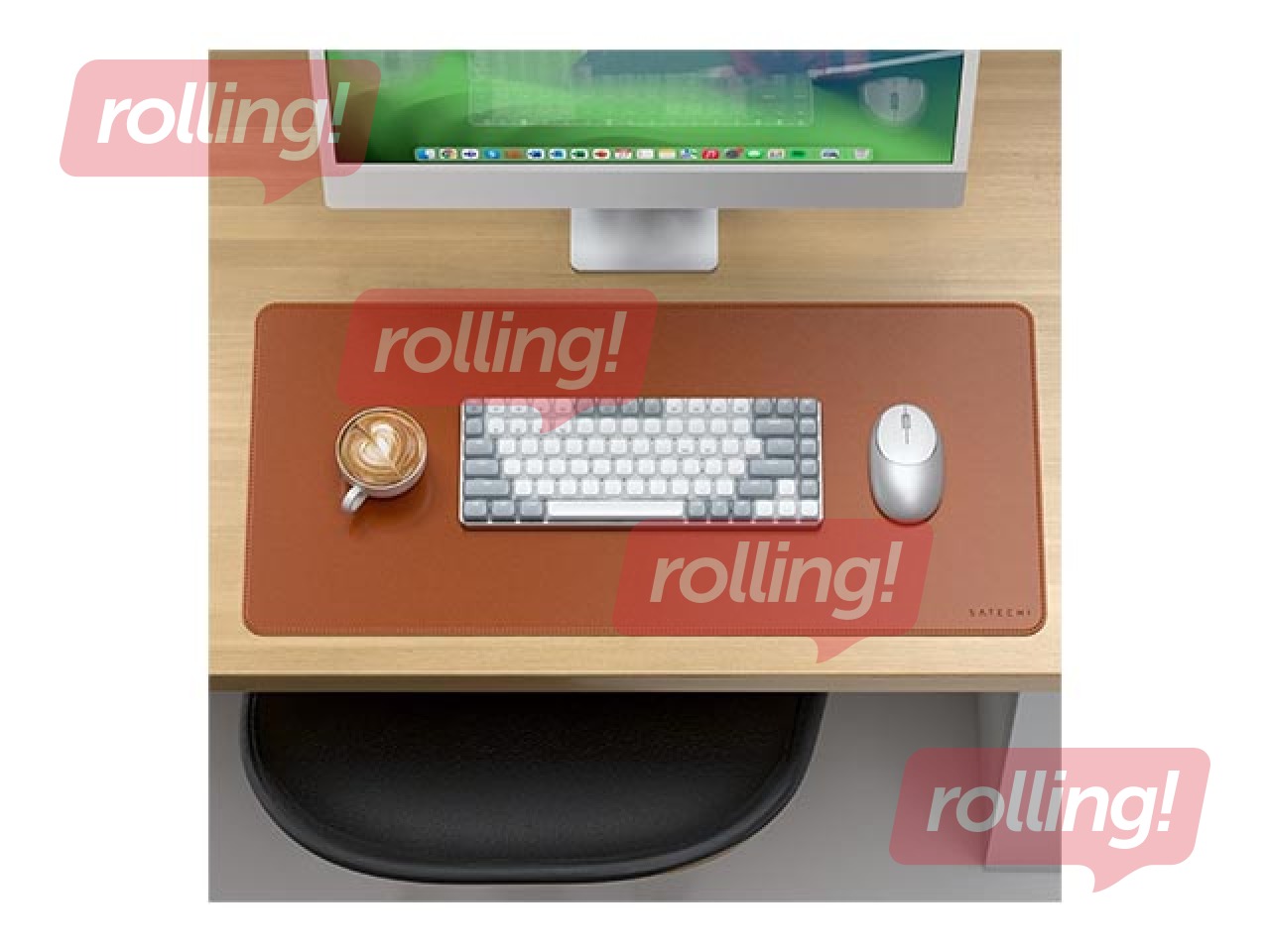 Desk Mat Satechi, vegan-leather, brown