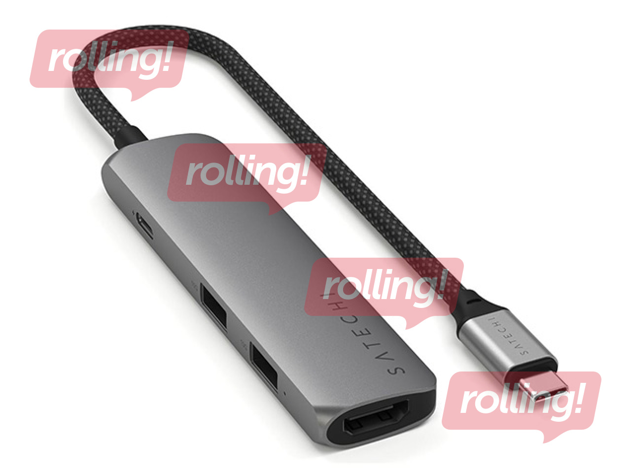 Daudzportu adapteris Satechi 4-in-1 USB-C ar 4K HDMI, 2 x USB 3.0 un 1 x USB-C portiem – kosmos