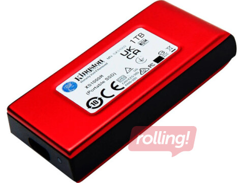 Ārējis cietais disks Kingston XS1000 external SSD drive, 1TB, USB-C, Sarkans