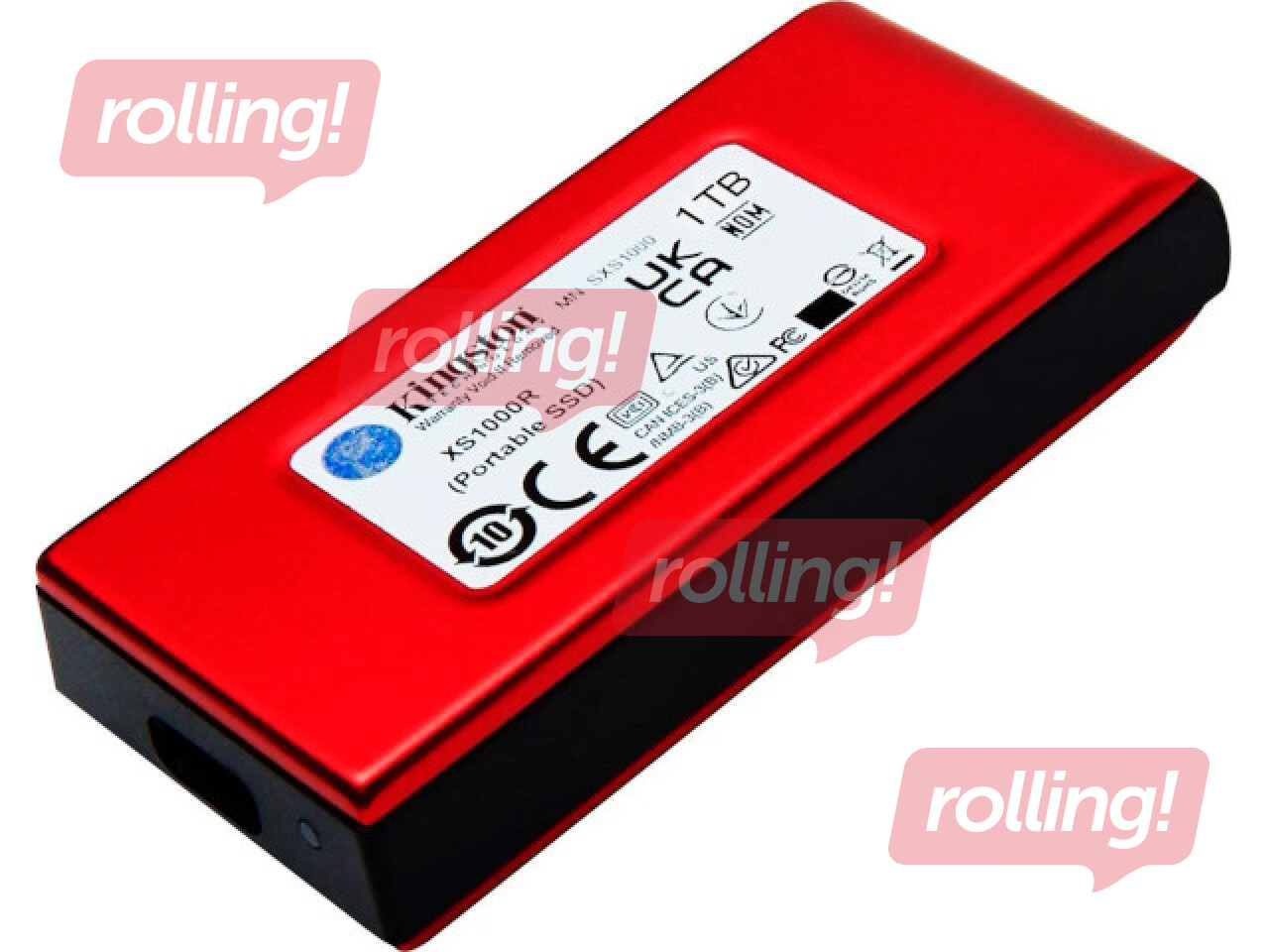 Ārējis cietais disks Kingston XS1000 external SSD drive, 1TB, USB-C, Sarkans
