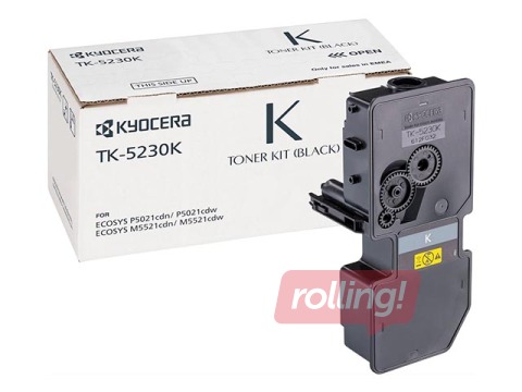 Tonera kasete Kyocera TK-5230, Melna (2600 lpp)