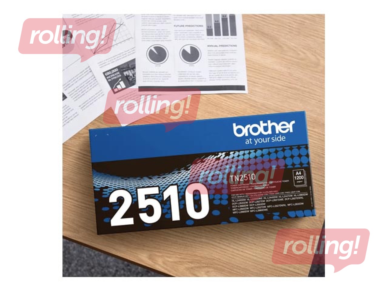 Tonera kasete Brother TN-2510, melna (1200 lpp)