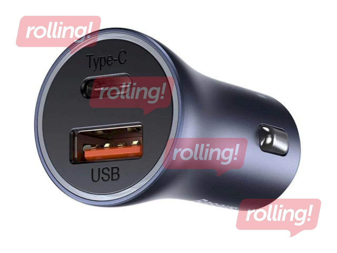 Auto lādētājs Baseus Golden Contactor Pro USB + Type C, vads komplektā, QC4.0, PD, SCP, 40W, pelēks