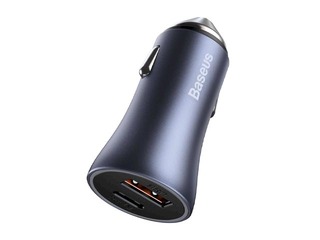 Auto lādētājs Baseus Golden Contactor Pro USB + Type C, vads komplektā, QC4.0, PD, SCP, 40W, pelēks