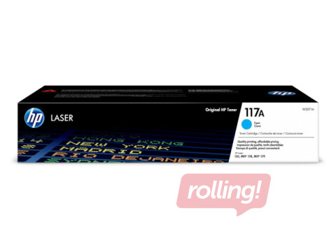 Tonera kasete HP 117A, ciānzila (700 lpp)