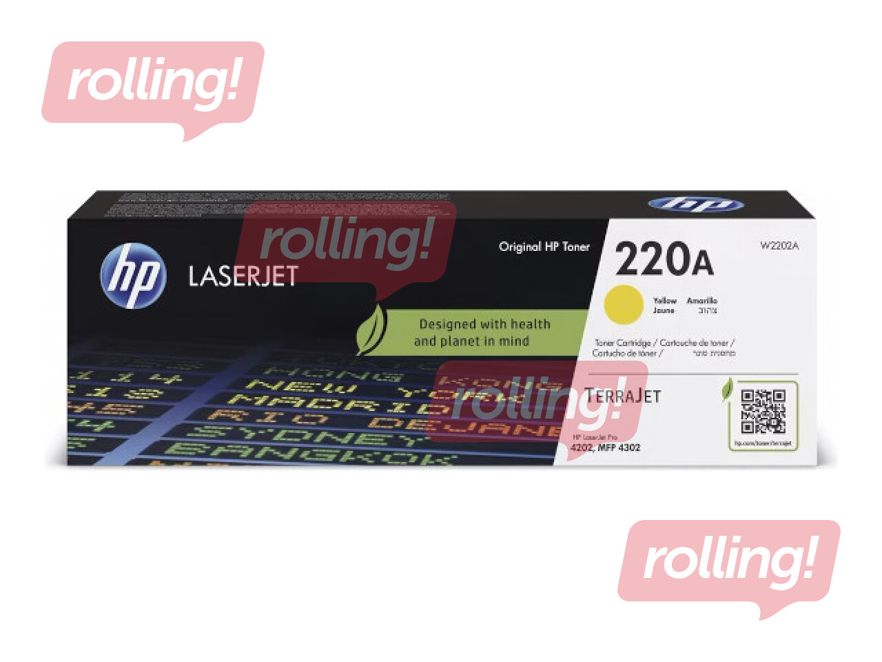 Tonera kasete HP 220A, dzeltena (1800 lpp)