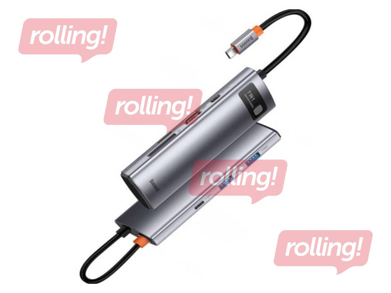 Многопортовый адаптер Baseus Hub 7in1 USB-C to 2x USB 3.0 + HDMI + USB-C PD