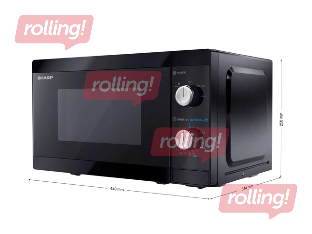 Микроволновая Sharp YC-MS01E-B, отдельно стоящая, 20 л, 800 Вт, черная
